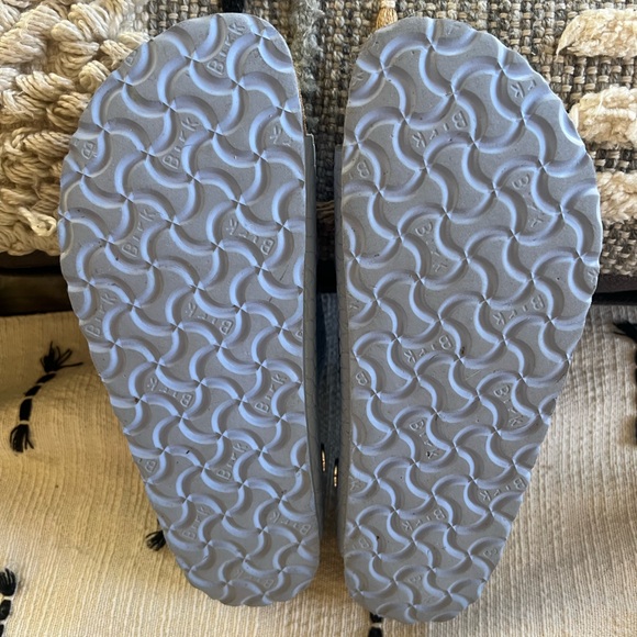 Birkenstock Arizona Rivet Logo In Dusty Blue Leather - Picture 4 of 7